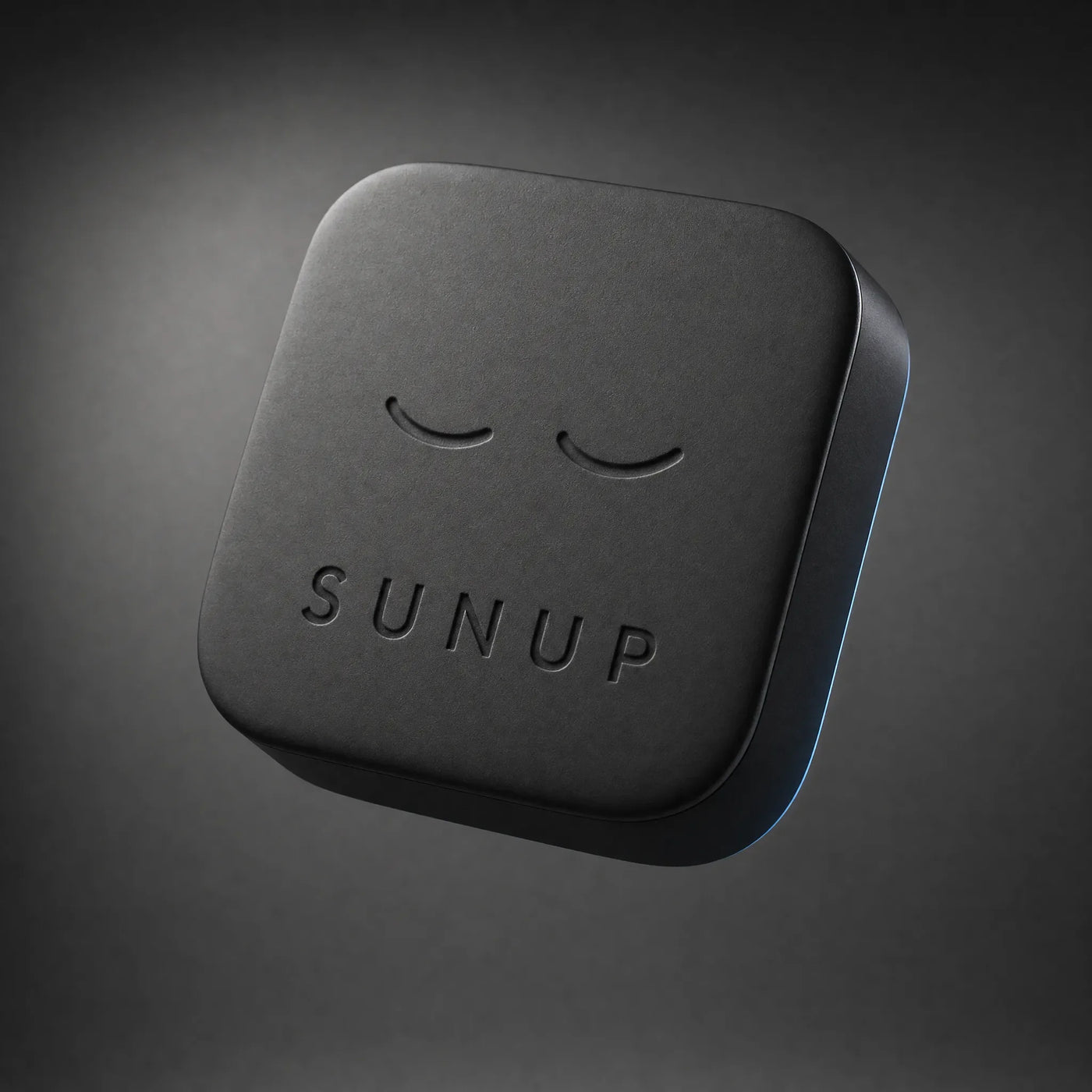 The Sunup Block, matte black with debossed SUNUP wordmark
