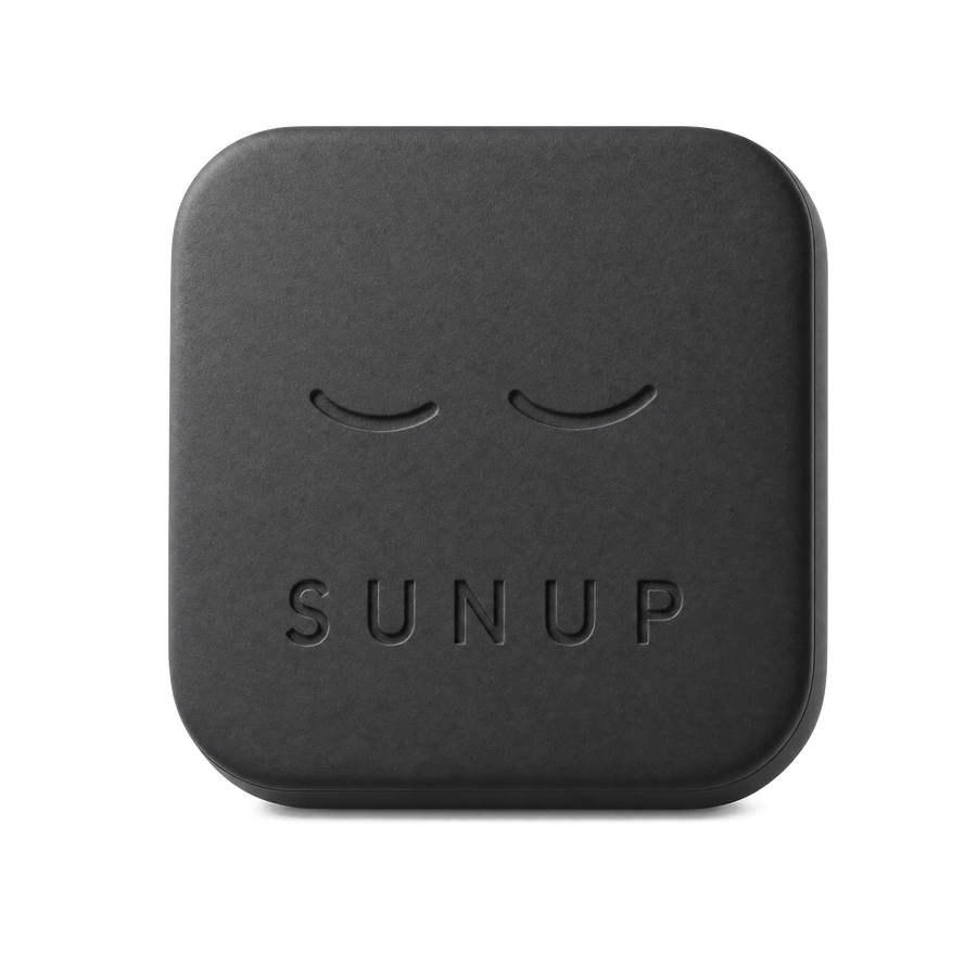 The Sunup Block, matte black with debossed SUNUP wordmark